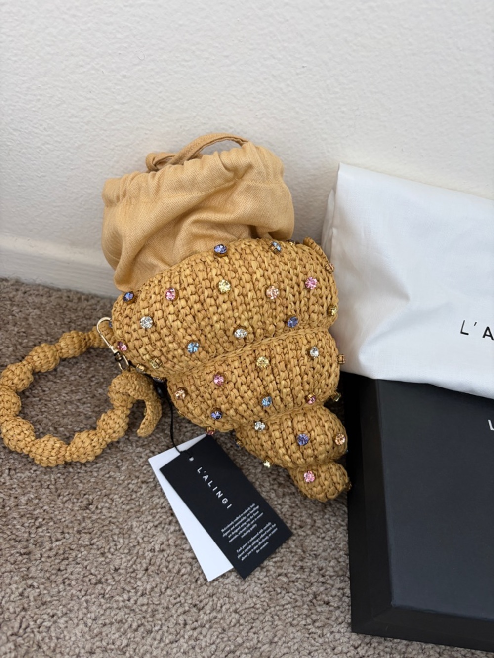 L’alingi Crystal Beaded Crochet Mini Hand Bag - Picture 2 of 7